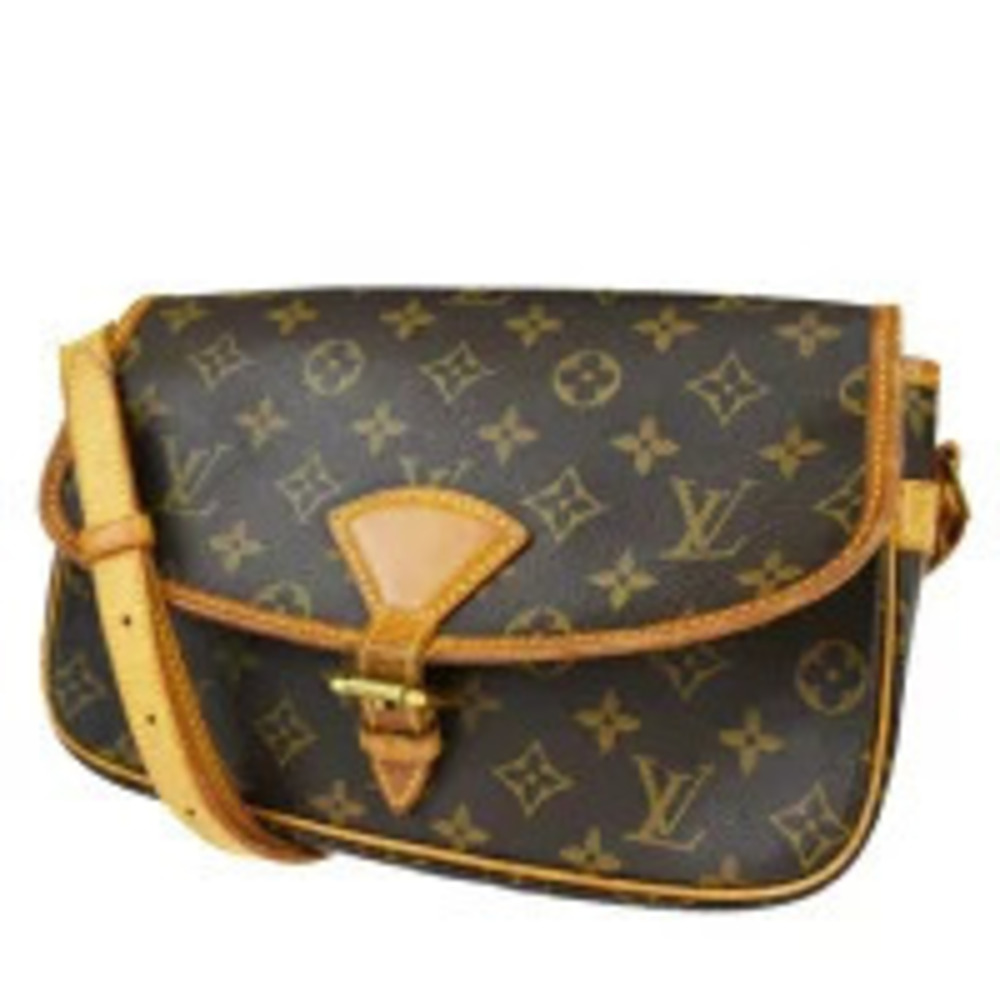 Louis Vuitton Sologne Monogram Leather Shoulder Bag Brown